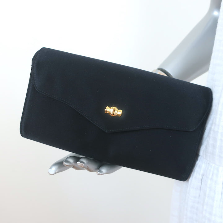 Tiffany &amp; Co. Satin Flap Clutch Black Mini Evening Bag