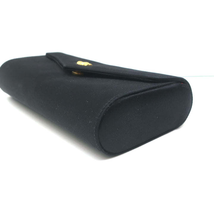 Tiffany &amp; Co. Satin Flap Clutch Black Mini Evening Bag