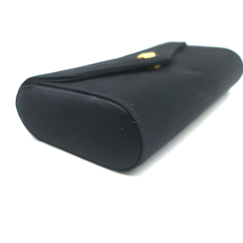 Tiffany &amp; Co. Satin Flap Clutch Black Mini Evening Bag