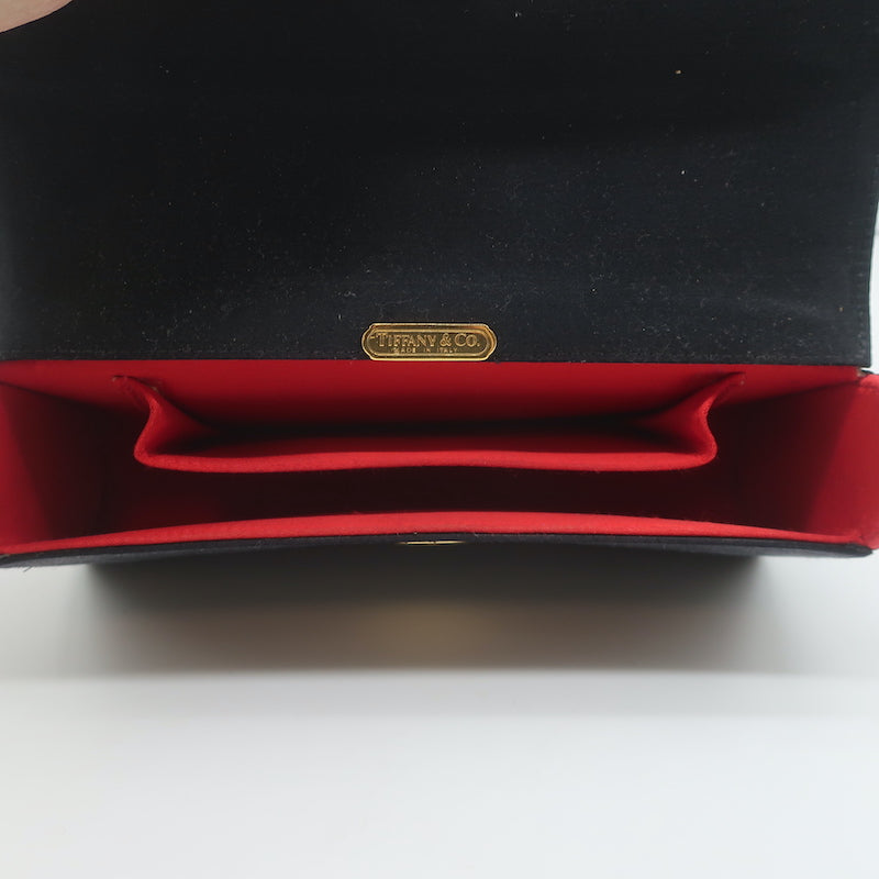 Tiffany &amp; Co. Satin Flap Clutch Black Mini Evening Bag