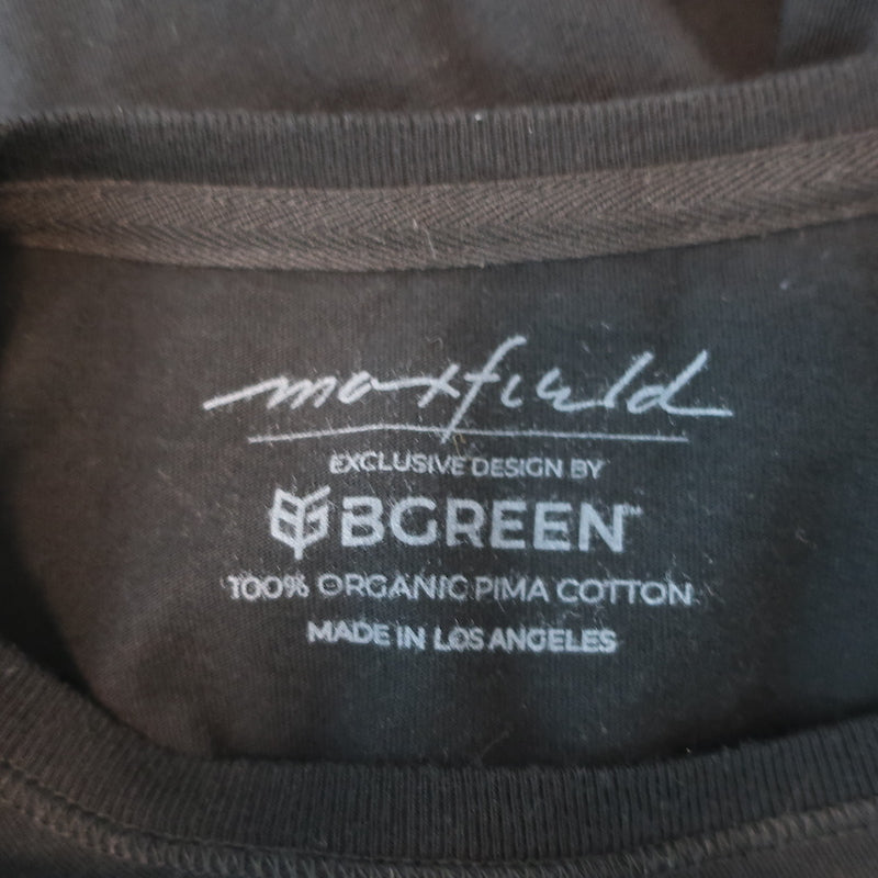 Maxfield Private Collection T-Shirt Black Cotton Size Large Short Sleeve Tee