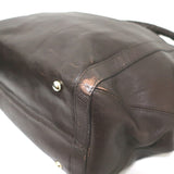 Loeffler Randall Side-Zip Tote Dark Brown Leather Large Shoulder Bag