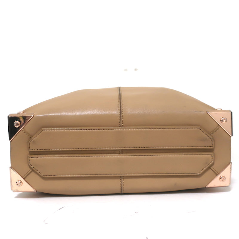 Alexander Wang Prisma Tote Beige Leather/Rose Gold Large Shoulder Bag