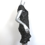Isabel Marant Asymmetric Mini Dress Becky Black Sequined Silk Organza Size 40