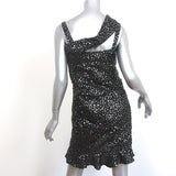 Isabel Marant Asymmetric Mini Dress Becky Black Sequined Silk Organza Size 40