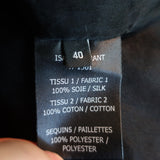 Isabel Marant Asymmetric Mini Dress Becky Black Sequined Silk Organza Size 40