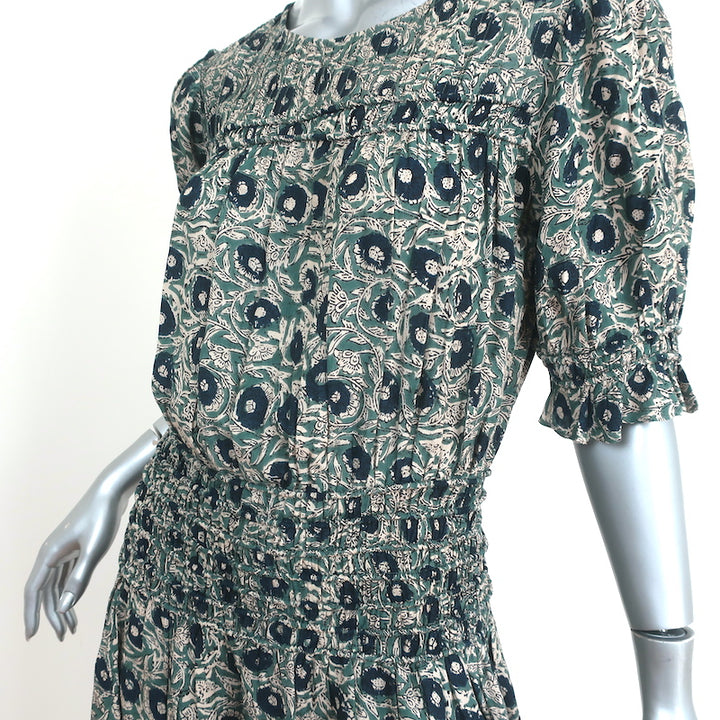SEA Smocked Mini Dress Lucia Clover Floral Print Voile Size 6 Short Sleeve