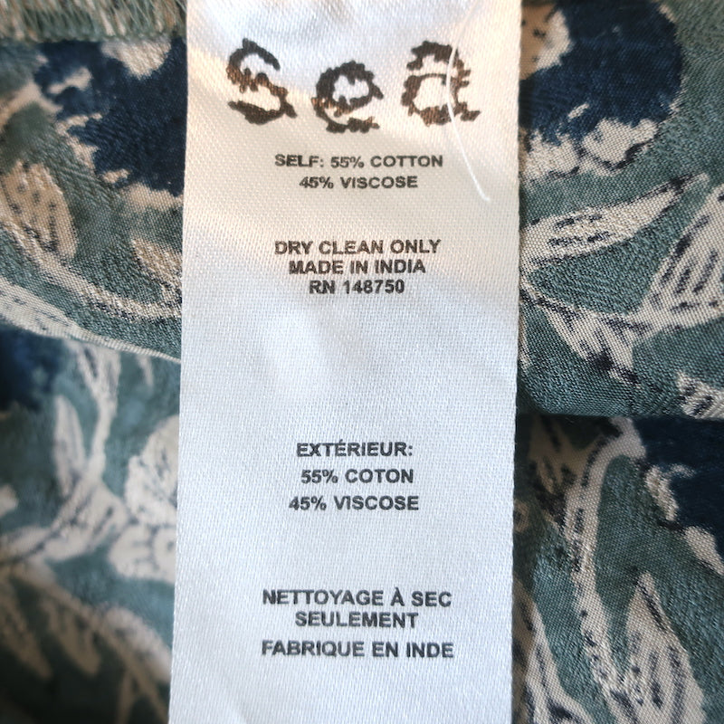 SEA Smocked Mini Dress Lucia Clover Floral Print Voile Size 6 Short Sleeve