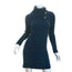 Saint Laurent Button-Embellished Sweater Dress Navy Ribbed Camel Wool Size Small