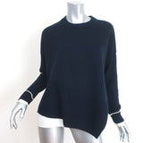 Derek Lam 10 Crosby Asymmetric Layered Sweater Navy Wool-Cotton Size Small
