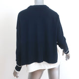Derek Lam 10 Crosby Asymmetric Layered Sweater Navy Wool-Cotton Size Small