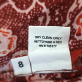 Ulla Johnson Tie-Back Midi Dress Amora Red Ruffled Floral Print Voile Size 8