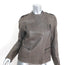 Vince Quilted Leather Biker Jacket Dark Taupe Size Small