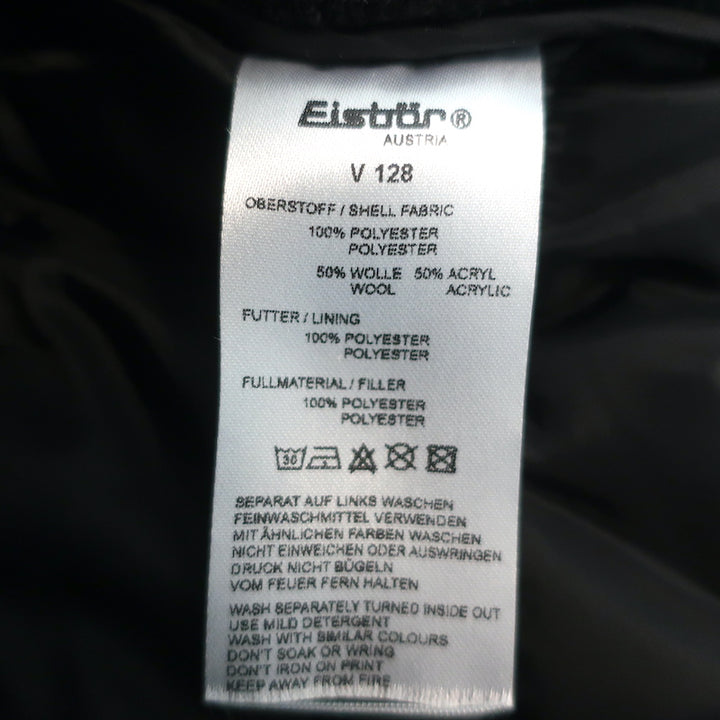 Eisbar Hooded Puffer Vest Black Ribbed Knit Size Medium