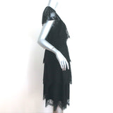 Parker Elsa Tiered Lace Dress Black Size 6