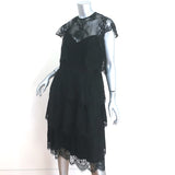 Parker Elsa Tiered Lace Dress Black Size 6