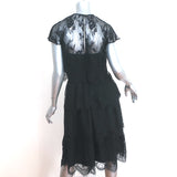 Parker Elsa Tiered Lace Dress Black Size 6