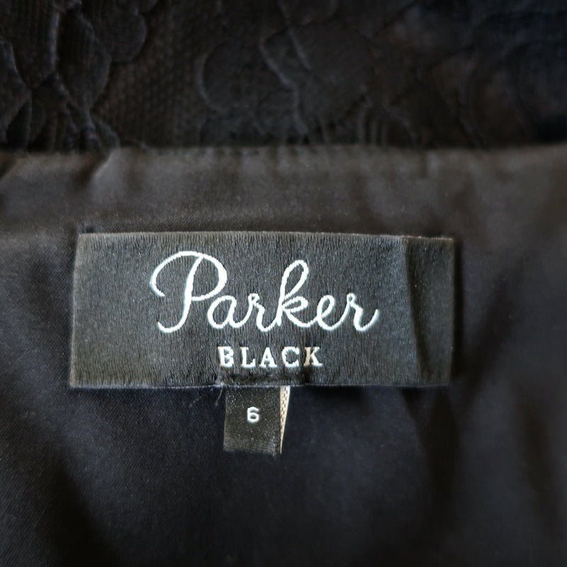 Parker Elsa Tiered Lace Dress Black Size 6