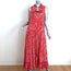 Poupette St Barth Sleeveless Maxi Dress Clara Red Printed Viscose Size Medium