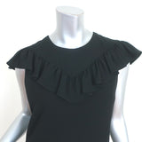 Sonia by Sonia Rykiel Ruffled Shift Dress Black Crepe Size 40