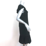 Sonia by Sonia Rykiel Ruffled Shift Dress Black Crepe Size 40