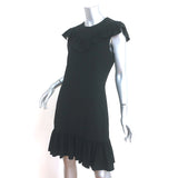 Sonia by Sonia Rykiel Ruffled Shift Dress Black Crepe Size 40