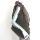 Belle Fare Reversible Faux Fur Vest Olive Suede Size Medium