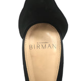 Alexandre Birman Sandals Lupita Black Ruffled Suede Size 37.5 Ankle Tie Heels