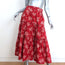 SEA Tiered Midi Skirt Alessia Red Floral Print Cotton Size Medium