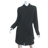 Rag & Bone Twist-Front Shirtdress Lucas Black Printed Viscose Size Medium