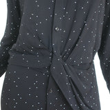 Rag & Bone Twist-Front Shirtdress Lucas Black Printed Viscose Size Medium