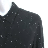 Rag & Bone Twist-Front Shirtdress Lucas Black Printed Viscose Size Medium