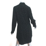 Rag & Bone Twist-Front Shirtdress Lucas Black Printed Viscose Size Medium
