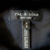 Rag & Bone Twist-Front Shirtdress Lucas Black Printed Viscose Size Medium