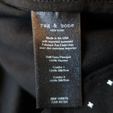 Rag & Bone Twist-Front Shirtdress Lucas Black Printed Viscose Size Medium