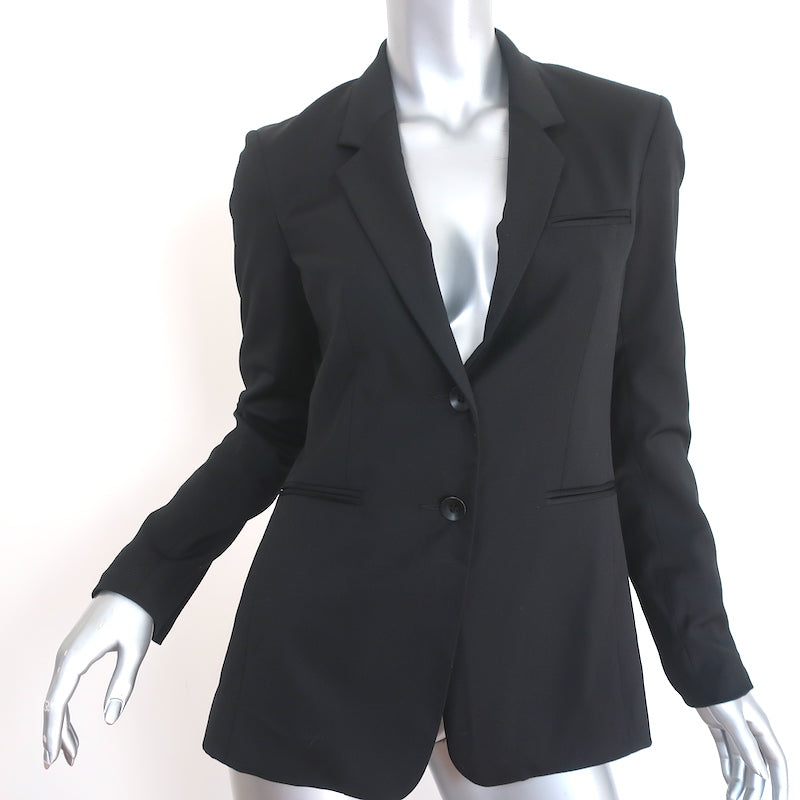 Rag &amp; Bone Blazer Black Wool-Blend Size 2 Two Button Jacket