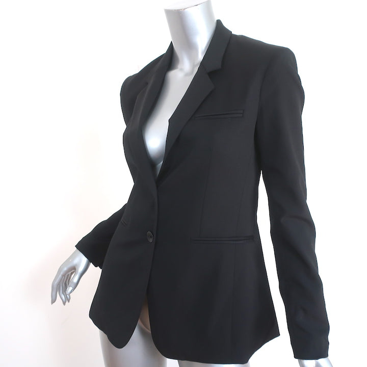 Rag &amp; Bone Blazer Black Wool-Blend Size 2 Two Button Jacket