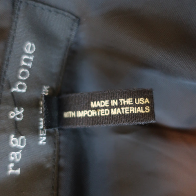 Rag &amp; Bone Blazer Black Wool-Blend Size 2 Two Button Jacket