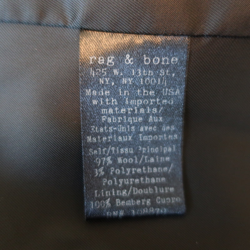 Rag &amp; Bone Blazer Black Wool-Blend Size 2 Two Button Jacket
