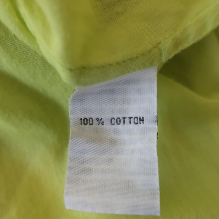 Juliet Dunn Tunic Lime Embroidered Cotton Size 2 Long Sleeve Mini Dress