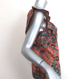 A.L.C. Top Portia Floral Print Cotton-Blend Size 2 Flutter Sleeve Blouse