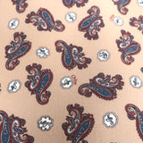 Chloe Blouse Beige Paisley Print Silk Crepe Size 36 Flutter Sleeve Top