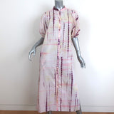 Vanessa Bruno Puff Sleeve Midi Dress Tanja Tie Dye Cotton Size 36