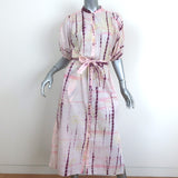 Vanessa Bruno Puff Sleeve Midi Dress Tanja Tie Dye Cotton Size 36