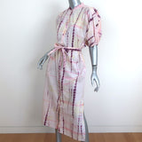 Vanessa Bruno Puff Sleeve Midi Dress Tanja Tie Dye Cotton Size 36