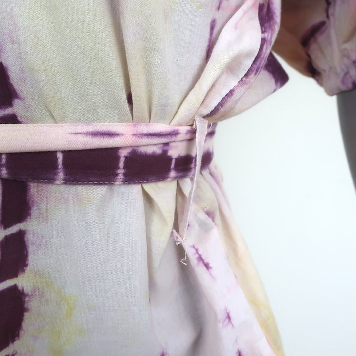 Vanessa Bruno Puff Sleeve Midi Dress Tanja Tie Dye Cotton Size 36