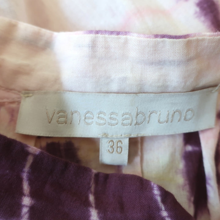 Vanessa Bruno Puff Sleeve Midi Dress Tanja Tie Dye Cotton Size 36