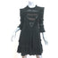 Rebecca Taylor Mini Dress Black Lace-Trim Ruffled Silk Size 6