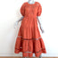 A.L.C. Tiered Midi Dress Maryn Burnt Orange Embroidered Cutout Cotton Size 0