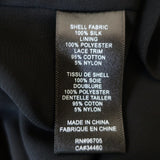 Rebecca Taylor Mini Dress Black Lace-Trim Ruffled Silk Size 6